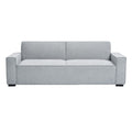 Canapé moderne en tissu gris avec accoudoirs carrés
