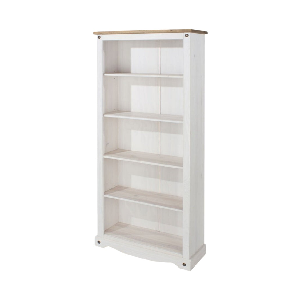 Étagère en bois blanc avec cinq étagères