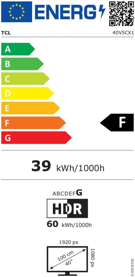 TCL 40V5C – TV QLED Direct LED Smart Full HD 40" avec Android TV & HDR - Compatible avec Google Cast & Google Home, Design Mince