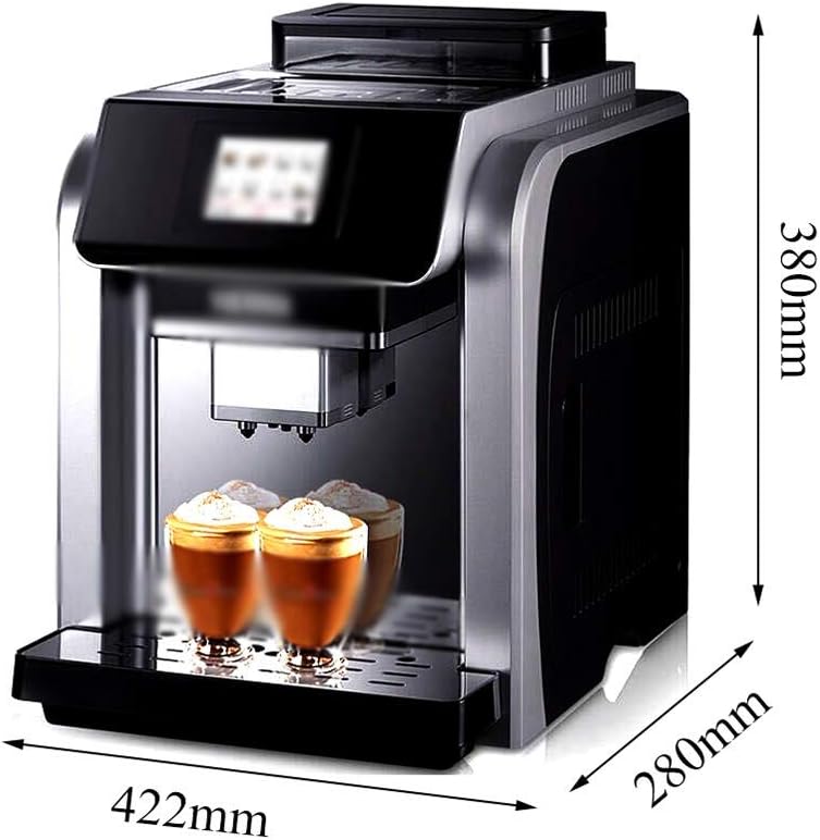 Machine à Café Espresso, Machine à Café Entièrement Automatique, Double Chaudière, Moulin à Café Fantaisie, Consommateur Et Commercial 422Mm × 280Mm × 380Mm Argent (Couleur: Silve Intéressant, HUANG
