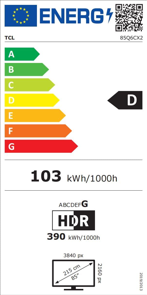 TCL 85Q6C QD-Mini LED TV, 4K HDR Premium 1000nits, Smart TV alimenté par Google (Dolby Vision IQ et Atmos, Panneau HVA Mat, système Audio Onkyo 2.1, Motion Clarity Pro 144Hz)