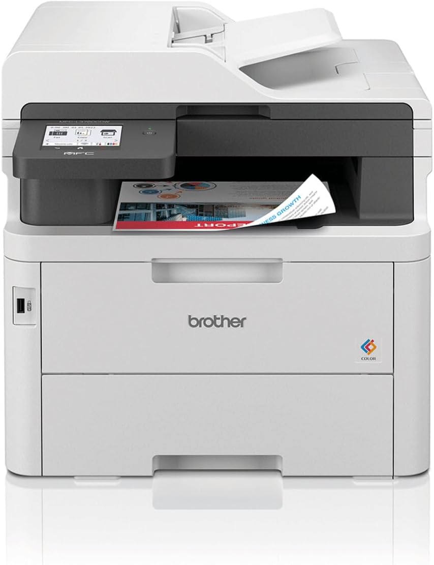 Brother MFC-L3760CDW - Imprimante Laser Couleur Multifonction (Impression/Scan/Copie/Fax) - Recto-Verso Automatique en impression - USB/WiFi/Ethernet