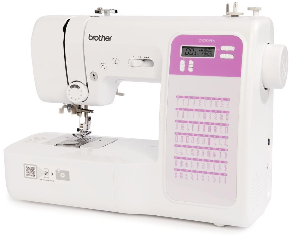 Brother CX70PES (Nouveau Modèle) - Machine à coudre électronique avec 70 points de Couture, Blanc