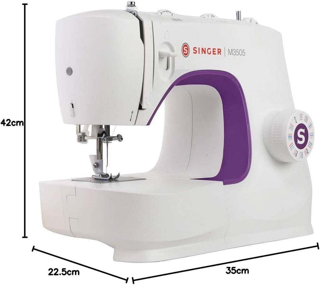 Singer M3505 Machine à Coudre Professionnelle avec 34 Points, Utilitaires, élastiques, décoratifs, Coud Tous Les Tissus, Facile pour Débutants, Coutur
