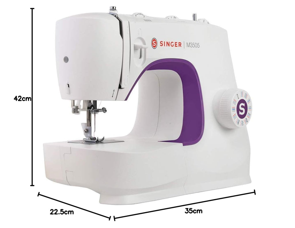 Singer M3505 Machine à Coudre Professionnelle avec 34 Points, Utilitaires, élastiques, décoratifs, Coud Tous Les Tissus, Facile pour Débutants, Coutur