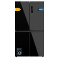 Cecotec Réfrigérateur Américain 4 Portes Bolero CoolMarket 4D 601 Black Glass E. 601L, Moteur Inverter, 90cm, No Frost, ECO, Refroidissement Rapide, Display, Alarme Température, Verre Noir