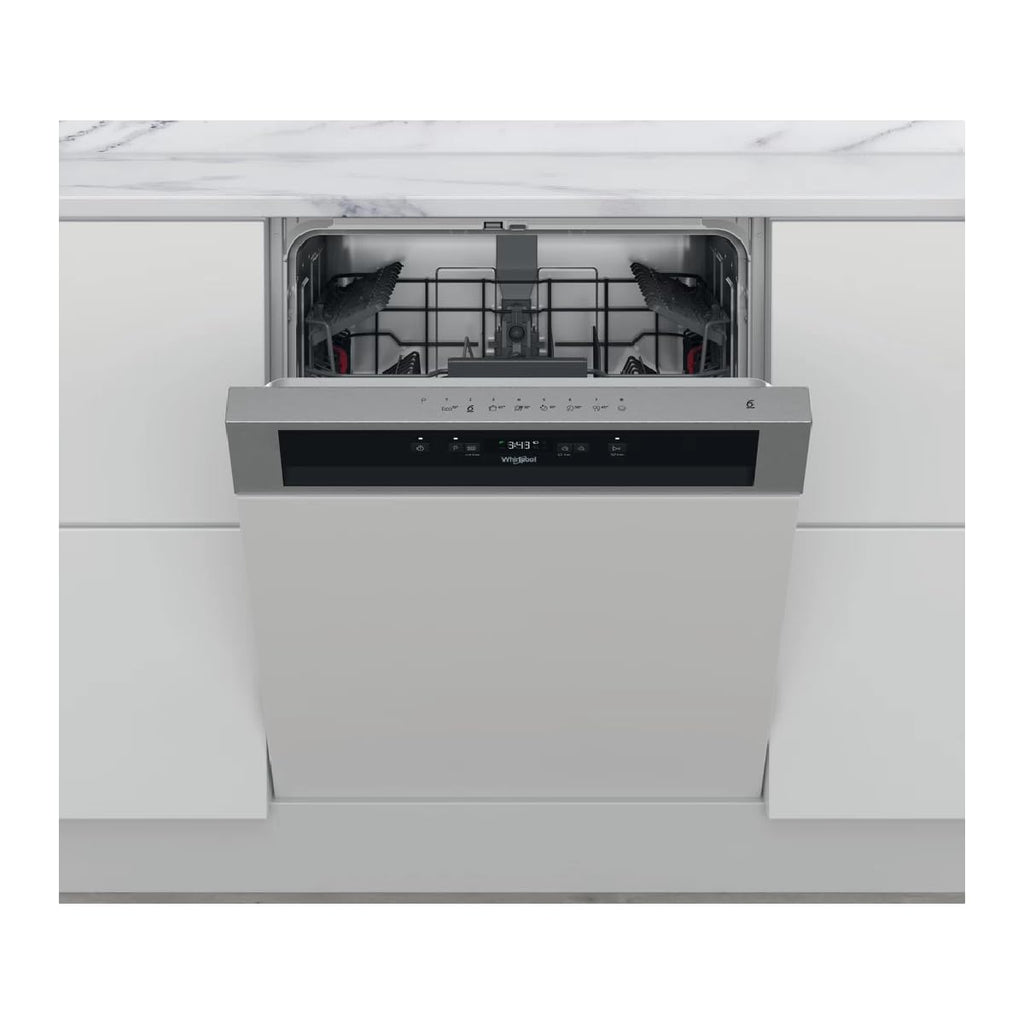 Lave vaisselle encastrable Whirlpool WBC3C26X - Lave vaisselle integrable 60 cm - Classe A++ / 46 decibels - 14 couverts - Intégrable bandeau : Inox