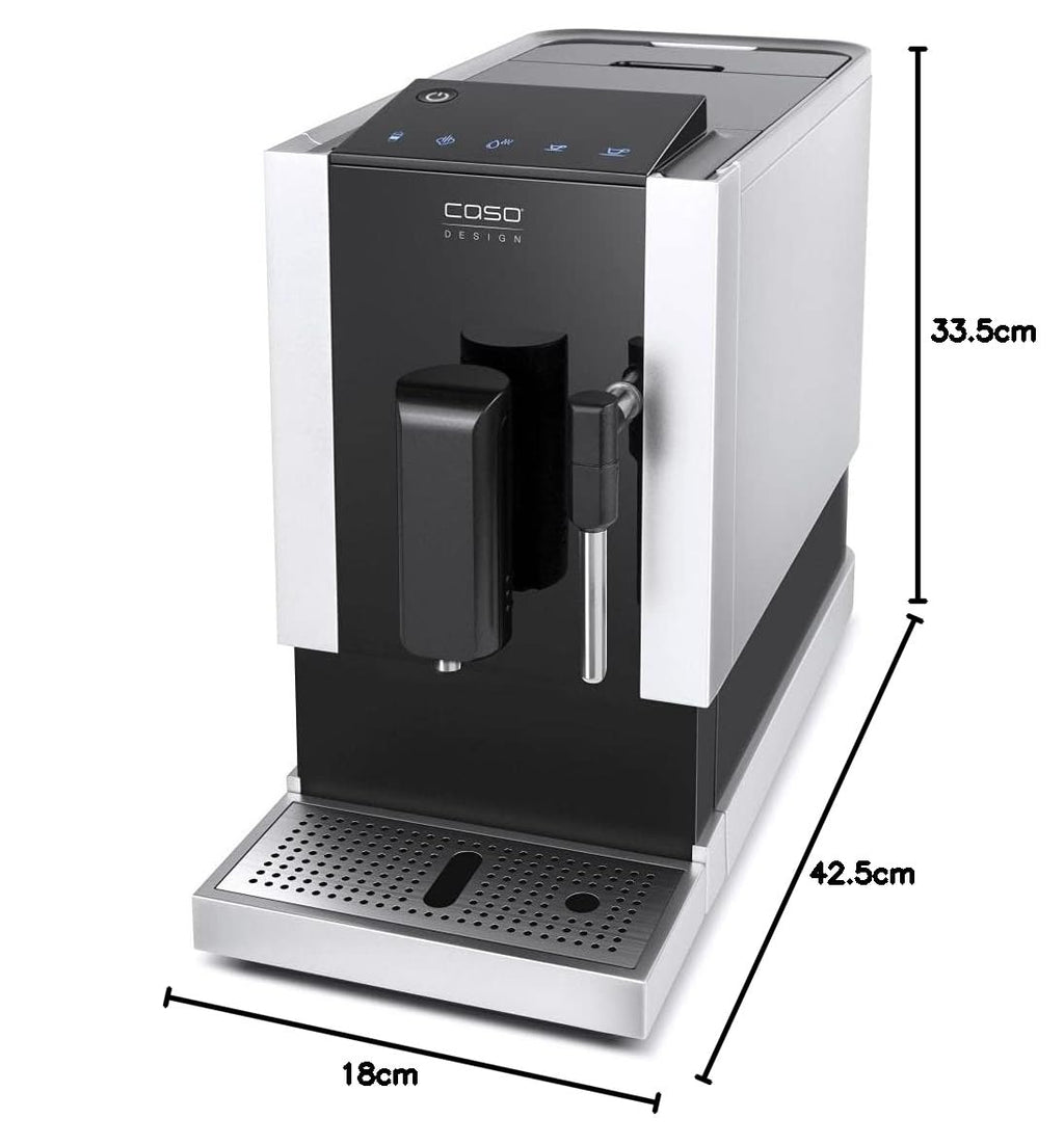 CASO Café Crema One - Machine à café automatique design, système de chauffage innovant, broyeur conique extra-silencieux en acier inoxydable, pour espresso, cappuccino, latte macchiato, etc.