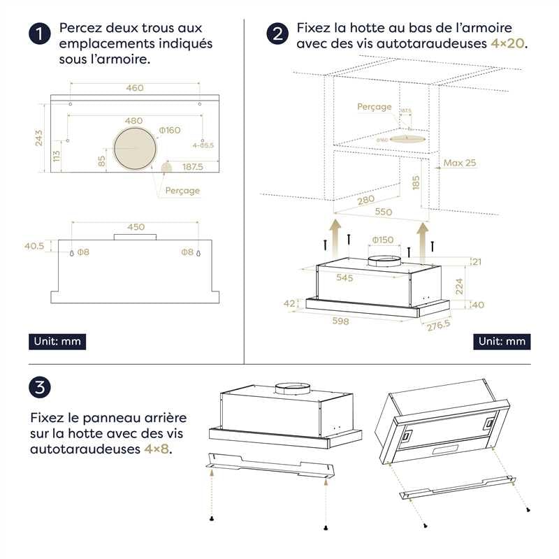 CIARRA CBCB6909A Classe A+ Hotte Télescopique Encastrable 60 cm 600 m³/h, Commande Tactile, 3 Vitesses, Recyclage & Evacuation, Filtre à Charbon CBCF055 Inclus, Noire