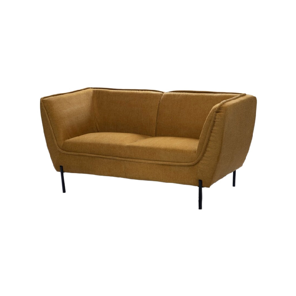 Canapé moderne en tissu brun avec pieds en métal