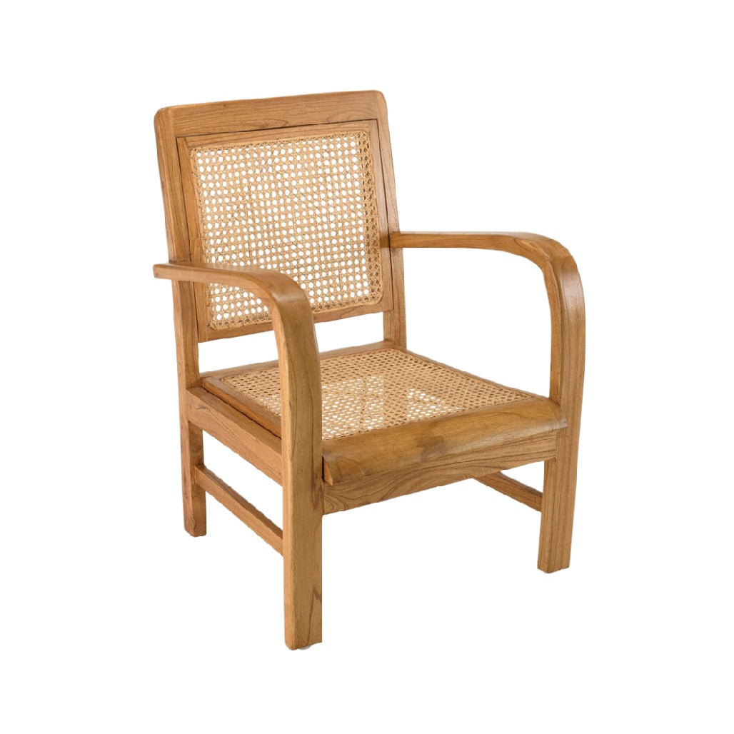 Titre technique : Chaise en bois avec assise en cannage