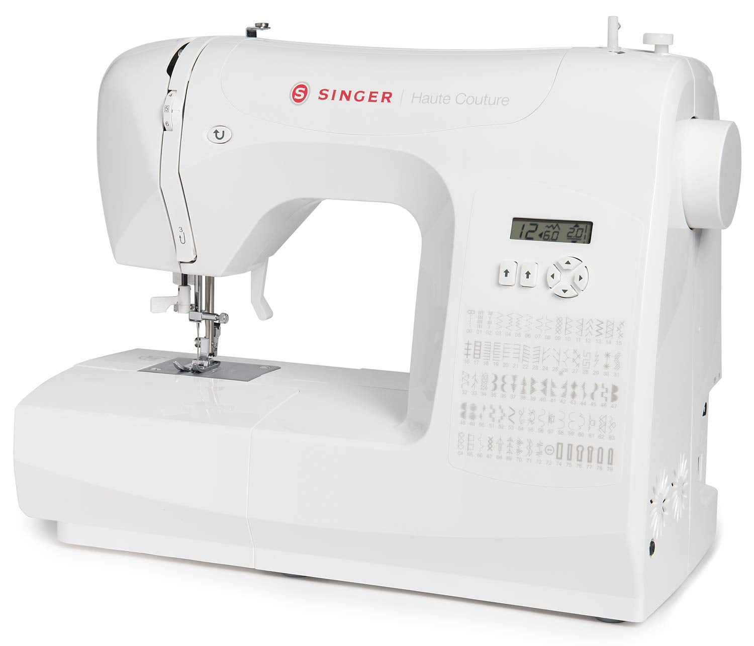 Singer Haute Couture F527C Machine à coudre électronique Professionnelle, 80 points, utilitaires, élastiques, décoratifs, Facile pour Débutants Electrique Portable, Maison