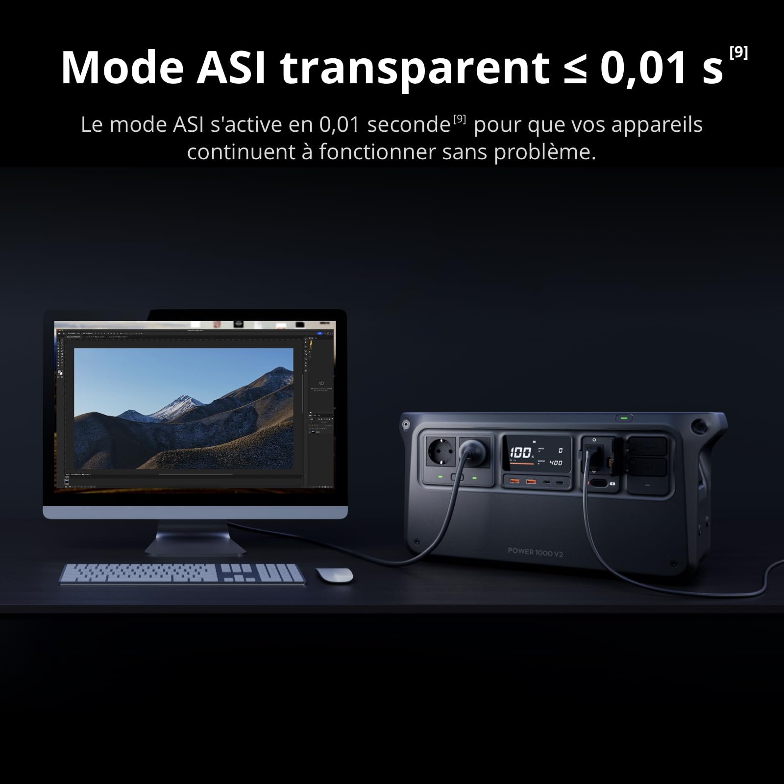 DJI Power 1000 V2, station électrique portable 1 024 Wh (Batterie LFP), sortie stable de 2 600 W, recharge de 0–80% en 37 Min, générateur électrique portable pour maisons, systèmes hors réseau