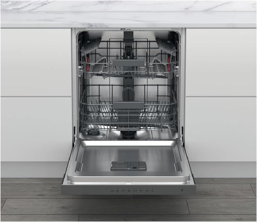 Lave vaisselle encastrable Whirlpool WBC3C26X - Lave vaisselle integrable 60 cm - Classe A++ / 46 decibels - 14 couverts - Intégrable bandeau : Inox