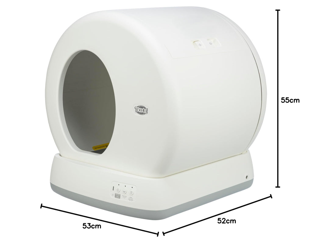 TRIXIE "Bac à Litière Autonettoyant, Nettoyage Automatique, pour Chats à Partir de 1,5 kg/4 Mois, Plastique, 53 × 55,5 × 52 cm, Blanc - 40040
