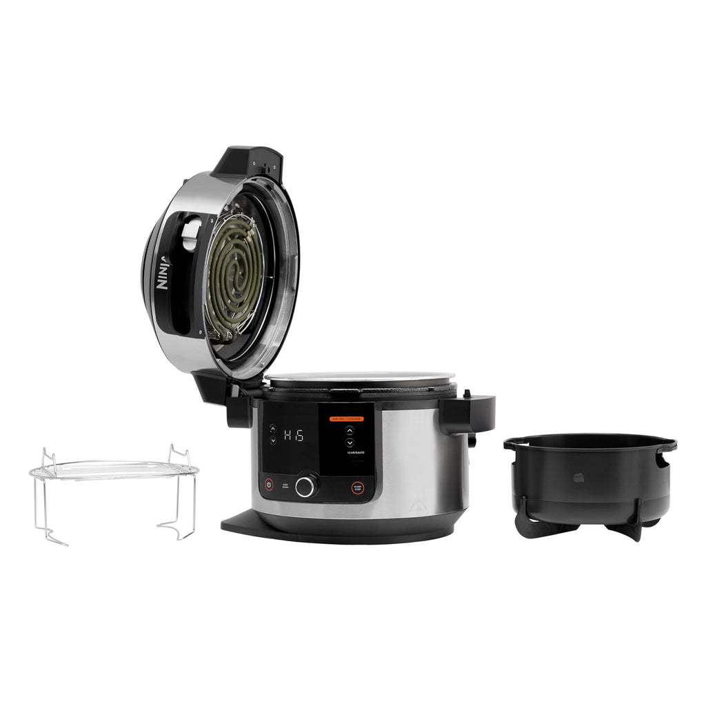 Ninja Foodi Multicuiseur avec SmartLid, 11 en 1, 6L, Autocuiseur Multifonction, Cuisson sous pression, Air Fryer, Friteuse à air, Vapeur combinée, Mijoteuse, Griller, Cuire, Acier inoxydable, OL550EU