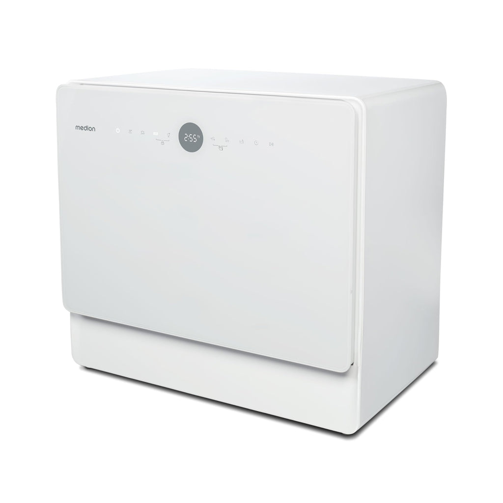 MEDION Mini lave-vaisselle DWT50 (lave-vaisselle de table, lave-vaisselle, 5 couverts, fonctionne avec/sans raccordement à l'eau, fonction seau, 35 cm