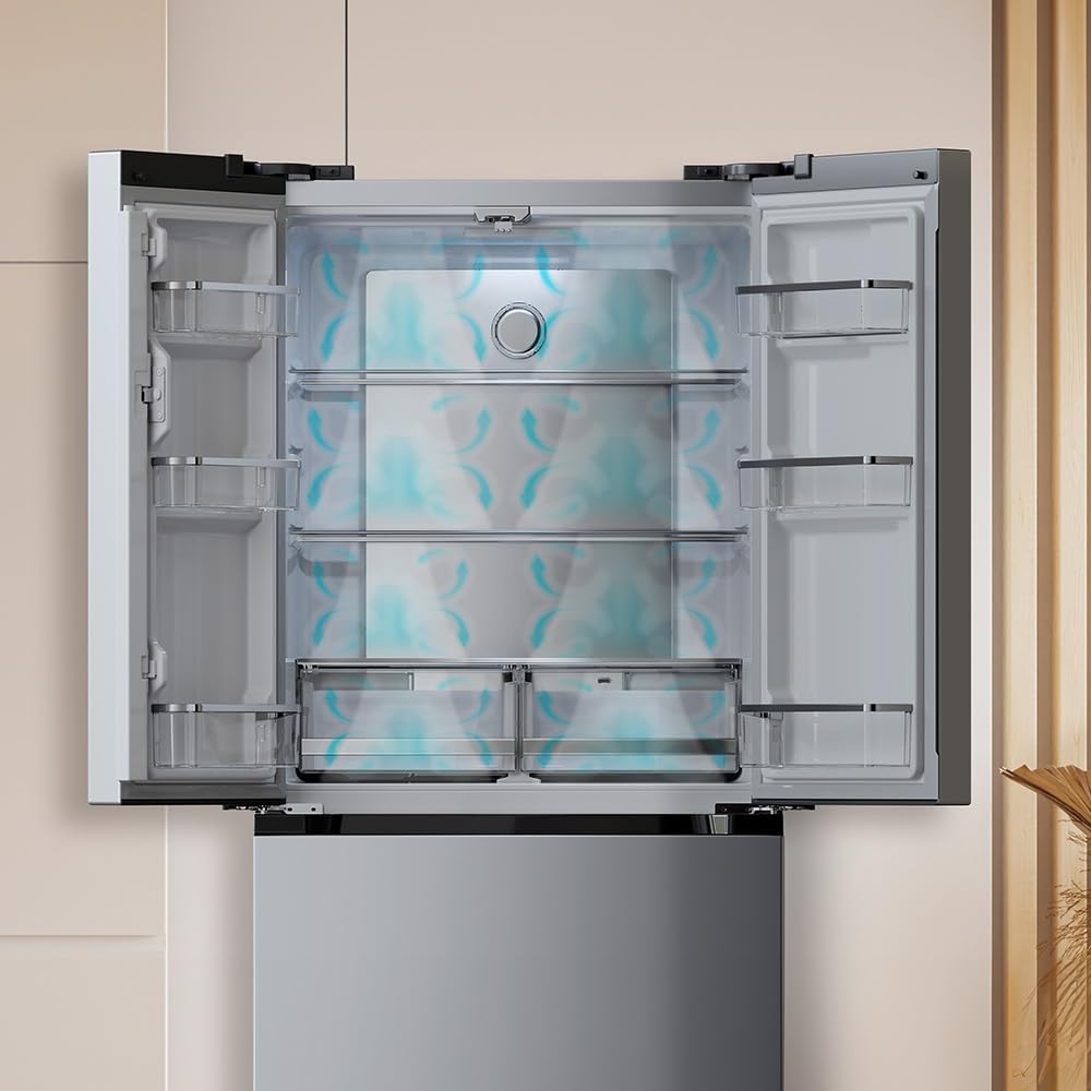 Cecotec Refrigerator French Door Stainless Steel 510 L Bolero CoolMarket FD 510 Inox E. 183 cm High, 84 cm Wide, Motor Inverter Plus, Fast Cooling and