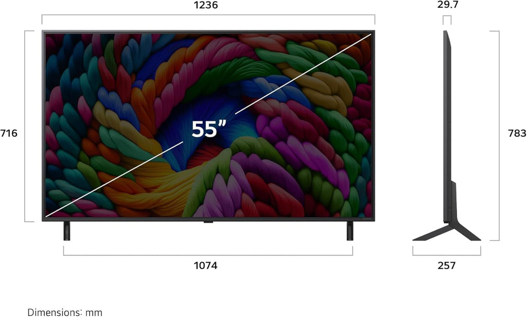 LG TV NANOCELL AI 2025 | 55NANO90| 55'' (139cm) | 4K UHD | HDR10 |webOS 25 | Télécommade AI Magic Remote | Alexa, Google Assistant | Netflix Disney+ Canal+ Prime Video | AirPlay 2 | Couleurs Pures