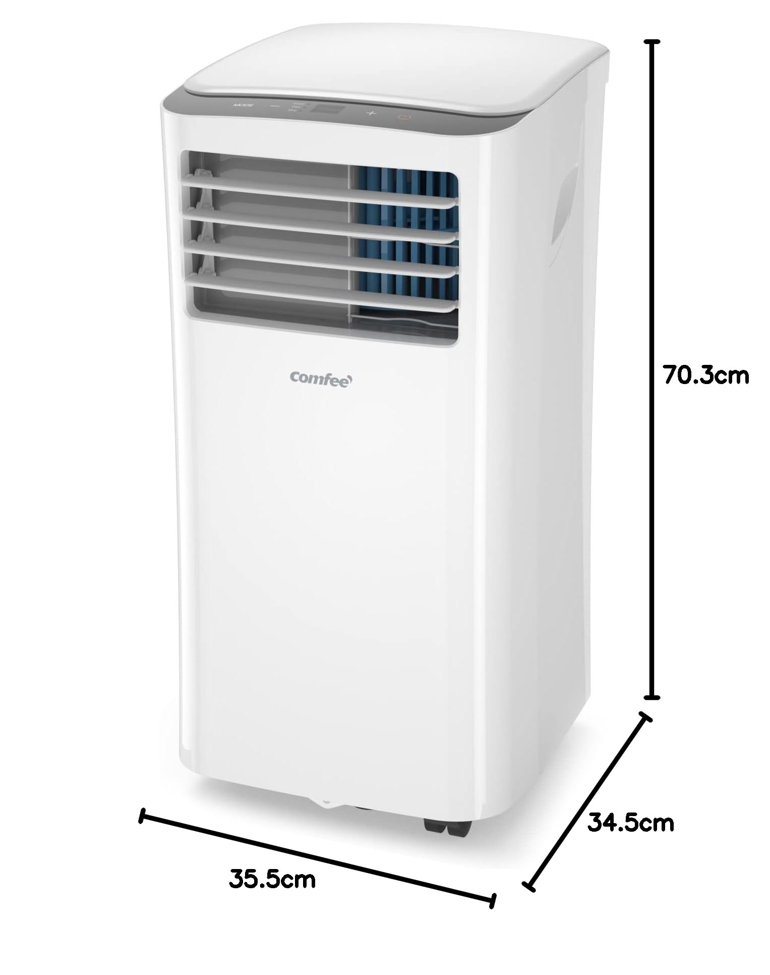 COMFEE' Climatiseur Mobile 7000 BTU/h 2kW, 3-EN-1 Refroidisseur Déshumidificateur Ventilateur, Follow me, Minuterie, Télécommande, Pour chambre et salon de 25㎡/68m³, MPPH-07CRN7, R290