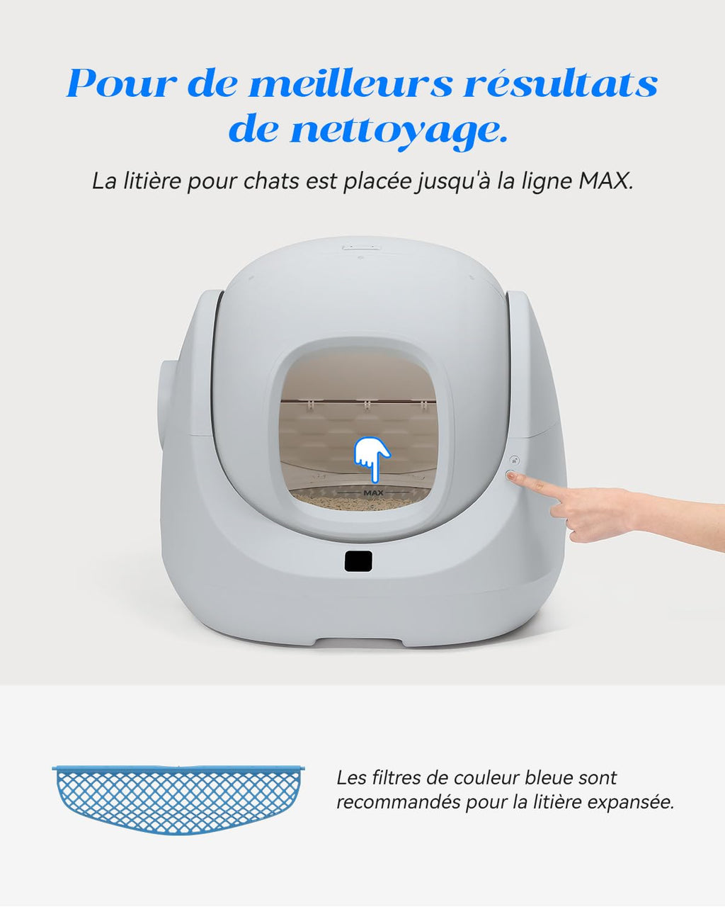 Catlink Baymax-Lite Litière autonettoyante pour Chat contrôle de la santé de Votre Chat télécommande APP, Anti-Blocage, Anti-Odeur, 4 Modes de Nettoyage, Convient pour Les Chats de 1,5 à 10 kg