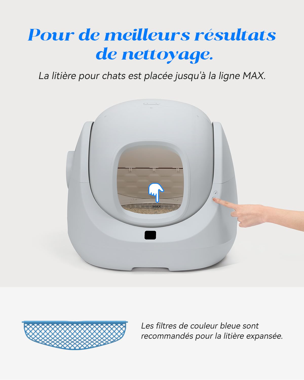 Catlink Baymax-Lite Litière autonettoyante pour Chat contrôle de la santé de Votre Chat télécommande APP, Anti-Blocage, Anti-Odeur, 4 Modes de Nettoyage, Convient pour Les Chats de 1,5 à 10 kg