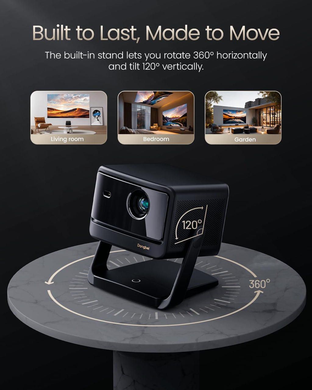Dangbei 4K Vidéoprojecteur avec Google TV & Netflix, 2000 Lumens ISO, Stand intégré, 3D, Auto Keystone/Focus, Vidéoprojecteur Home Cinéma WiFi et Bluetooth (DBOX02 Pro)