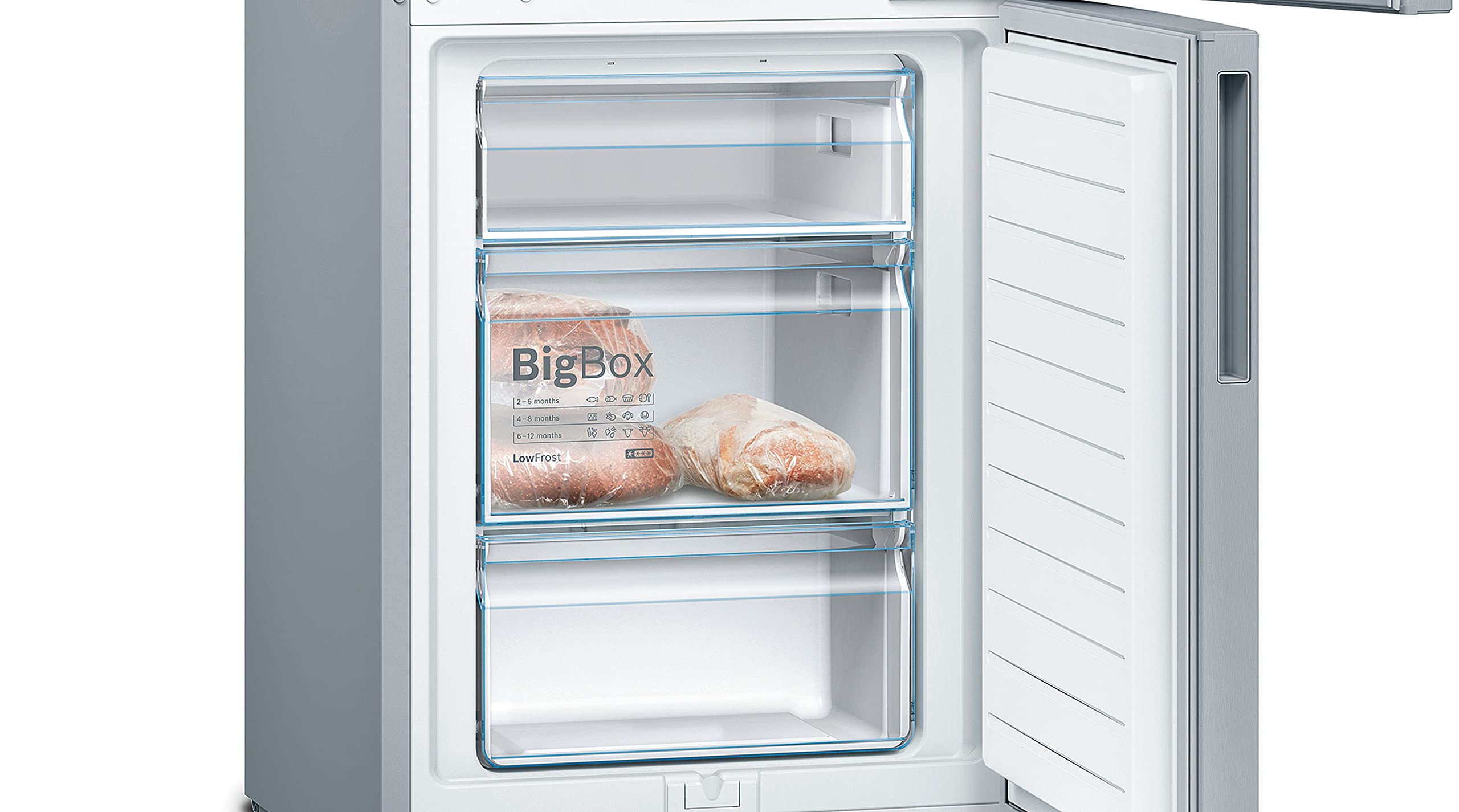 Bosch KGV33VLEAS - Réfrigérateur combiné pose libre - Série 4 - 288L - Froid brassé - L 60cm x H 176cm - Inox
