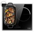 Cooksir Plaque Induction 3 Feux avec Cadre, Table de Cuisson Induction 60cm Encastrable, 6800W, Commande Tactile à Curseur, Bord Inox, Zone Flexibles pour le Grille, Sans Fiche, 240V