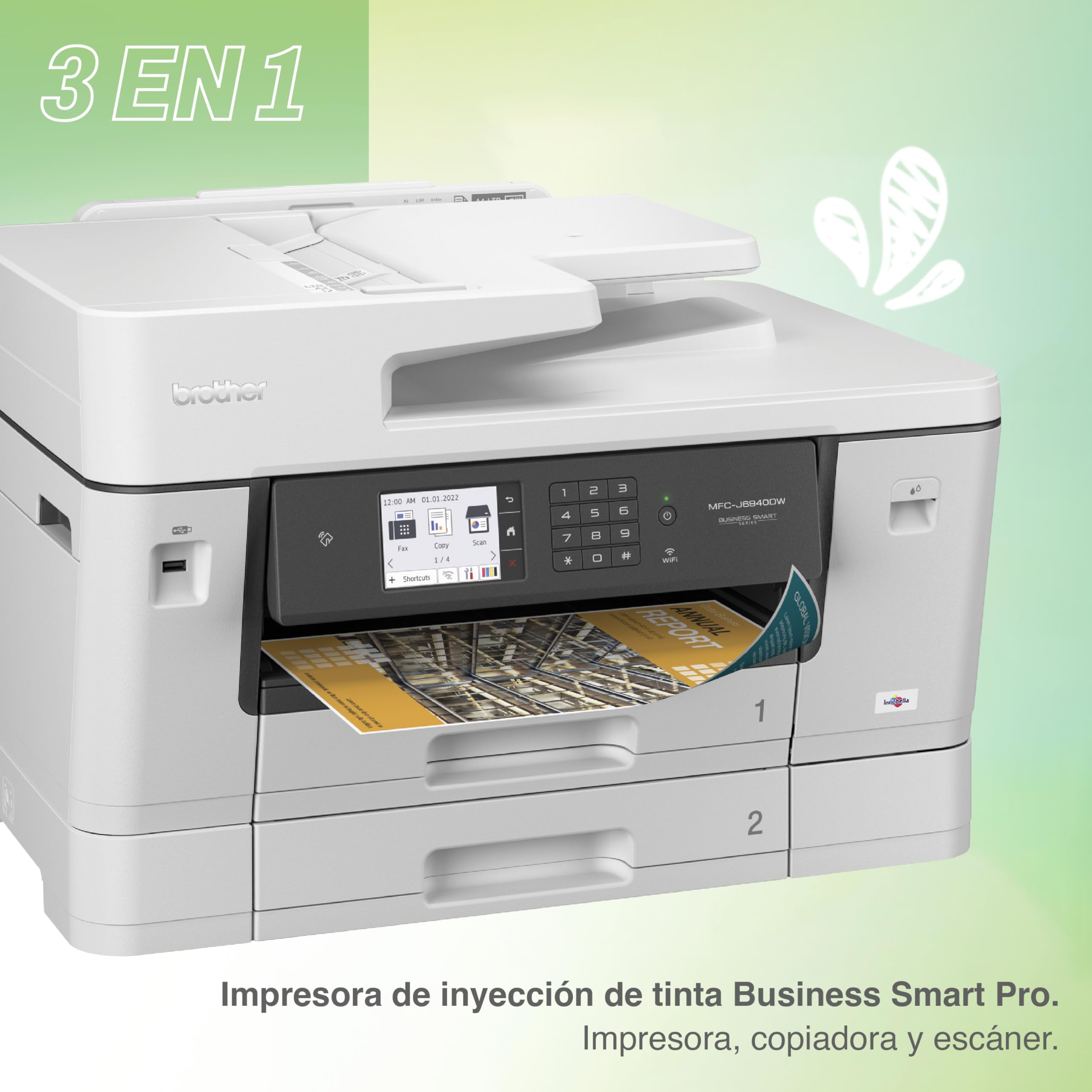 Brother MFC-J6940DW - Imprimante Multifonction 4 en 1 (Impression/Copie/Scan/Fax) - Jet d'encre Couleur - A4/A3 - Bacs de 2 x 250 Feuilles - Impression-Numérisation-Copie-Fax - Wifi Direct