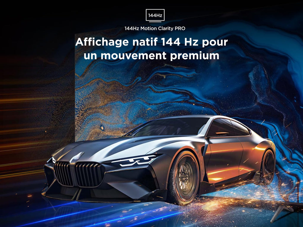 TCL 65Q6C QD-Mini LED TV, 4K HDR Premium 1000nits, Smart TV alimenté par Google (Dolby Vision IQ et Atmos, système Audio Onkyo 2.1, Motion Clarity Pro 144Hz, contrôle Vocal Mains Libres)
