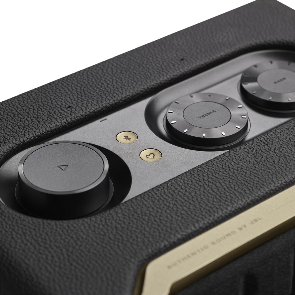 JBL Authentics 200 Enceinte Smart Home avec WiFi, Bluetooth et assistants vocaux, design rétro, noire