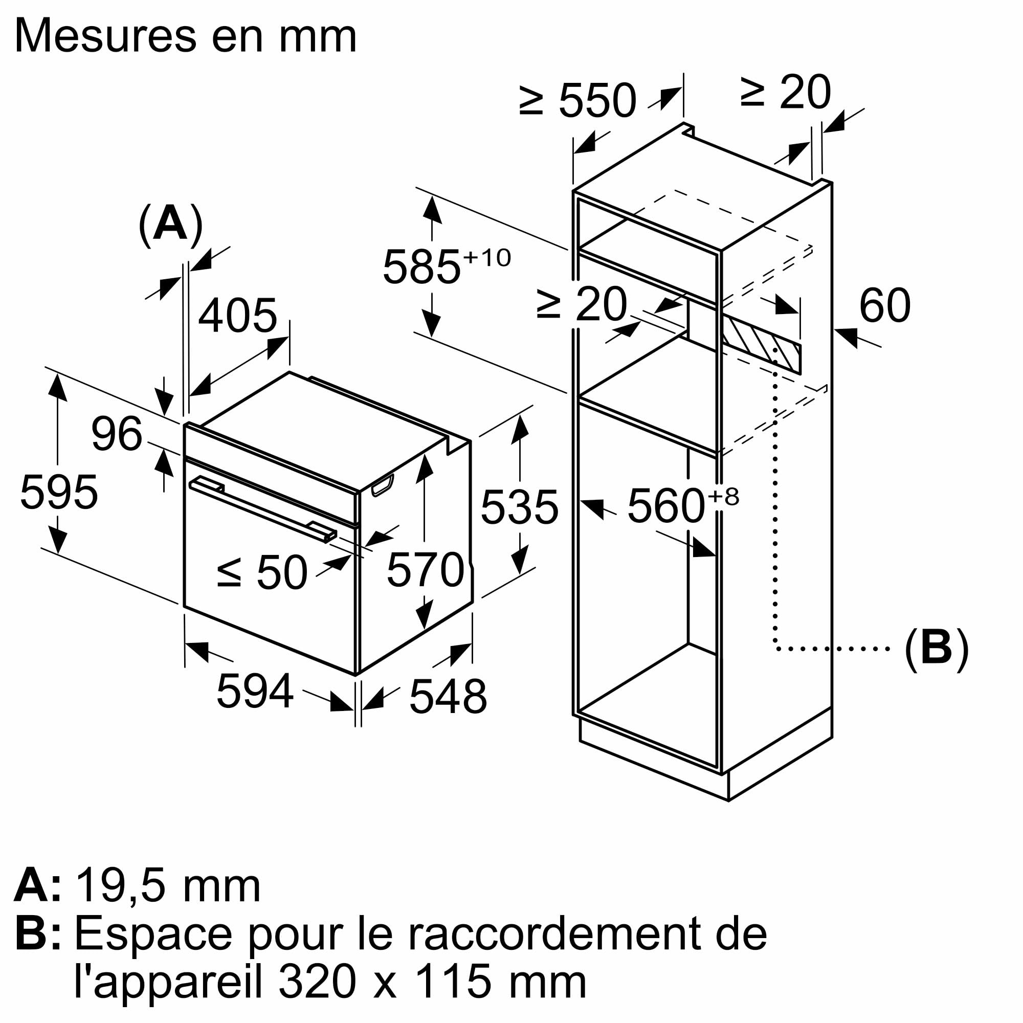 Bosch HBG557EB3F, Série 6, Four, Encastrable, Noir