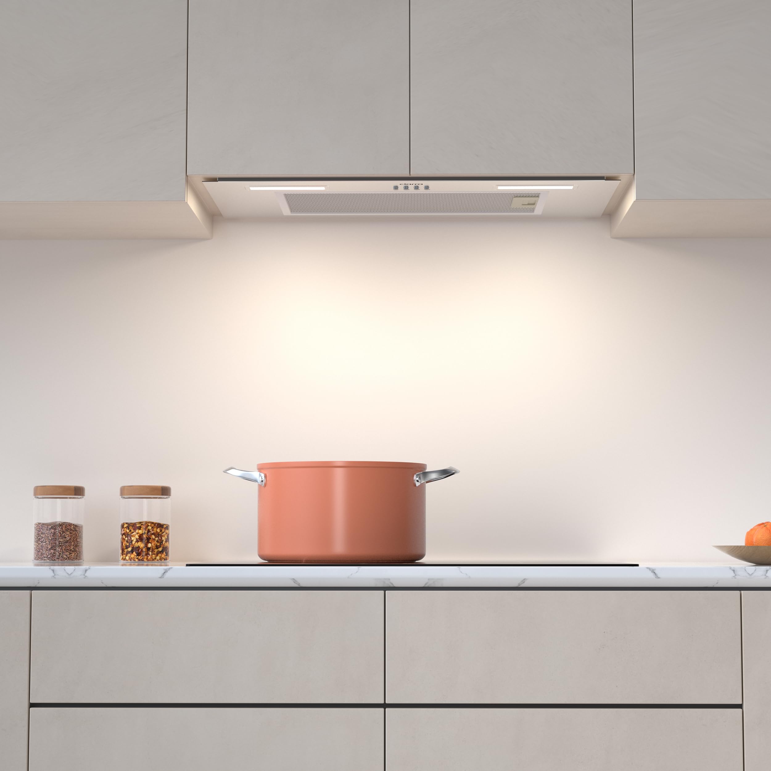 Ciarra Hotte Aspirante Encastrée 60cm A+++, 650 m³/h, 3 Vitesses, Mode Recyclage ou Évacuation, Filtre à Charbon Inclus, LED Éclairage, Inox – CBCS6926A