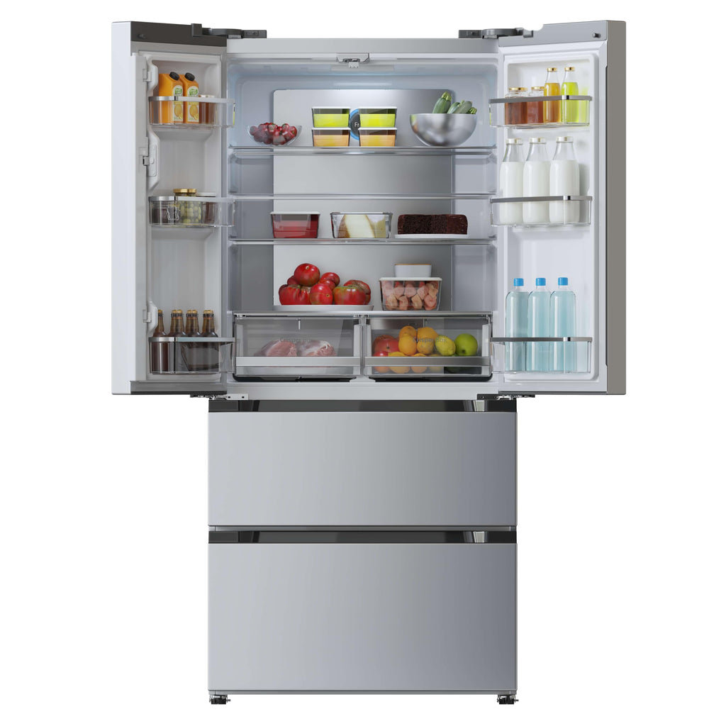 Cecotec Refrigerator French Door Stainless Steel 510 L Bolero CoolMarket FD 510 Inox E. 183 cm High, 84 cm Wide, Motor Inverter Plus, Fast Cooling and