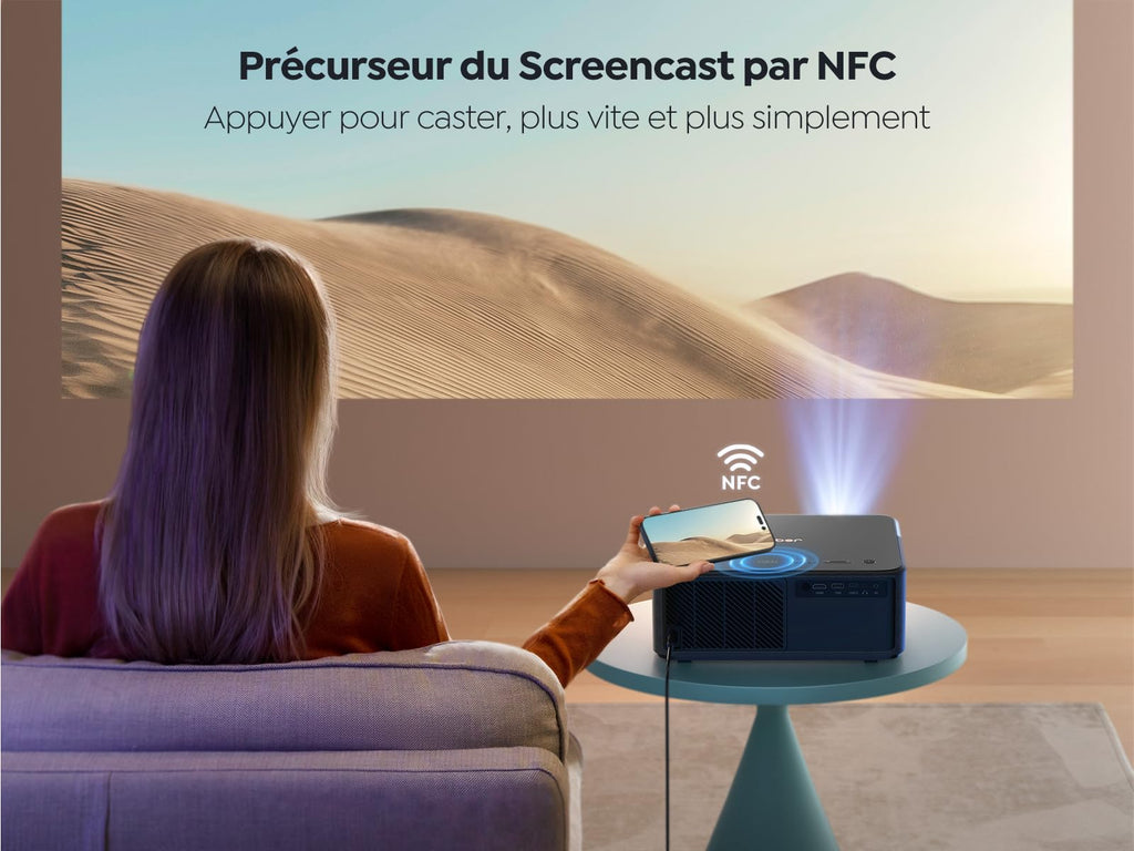 Videoprojecteur 4K avec Son JBL, Google TV 11.0, YABER Projecteur Video WiFi 6 Bluetooth 5.2, K2s Retroprojecteur Portable 20W Haut-Parleurs, Full HD