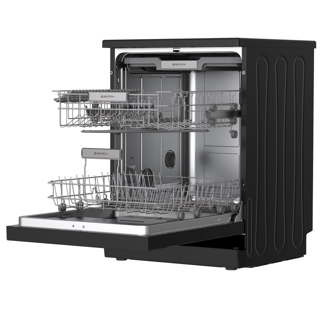 GEDTECH Lave-vaisselle GLV1542DX 15cv - Tiroir à couverts - 42 dB - Ultra silencieux - Départ Différé - Eco - Intensif - Rapide – Faible conso - Classe C - Dark Inox - Protection enfant