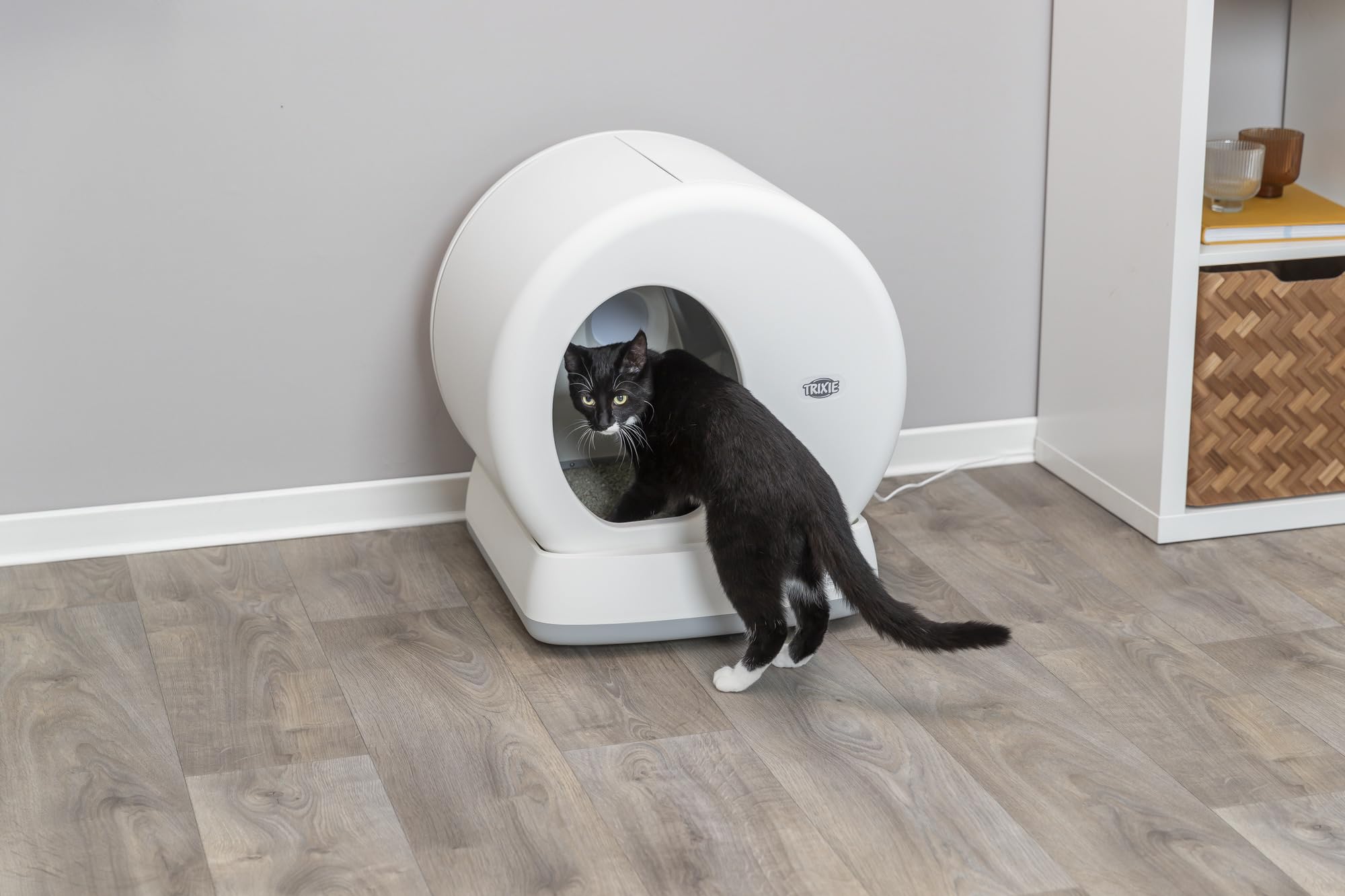 TRIXIE "Bac à Litière Autonettoyant, Nettoyage Automatique, pour Chats à Partir de 1,5 kg/4 Mois, Plastique, 53 × 55,5 × 52 cm, Blanc - 40040