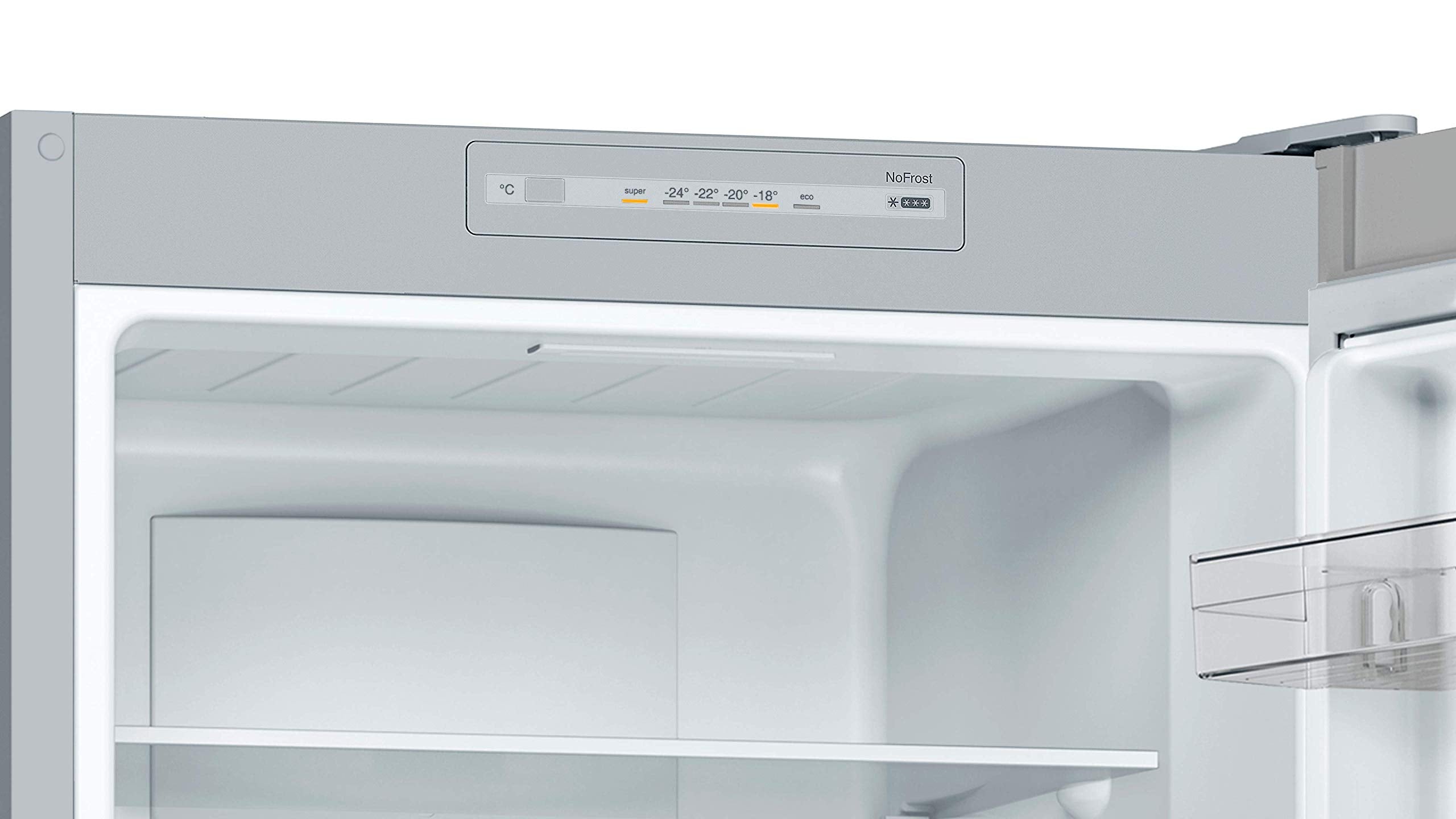 Bosch KGN33NLEB Série 2 Réfrigérateur combiné pose-libre - 282L - L 60cm x H 176cm - Inox