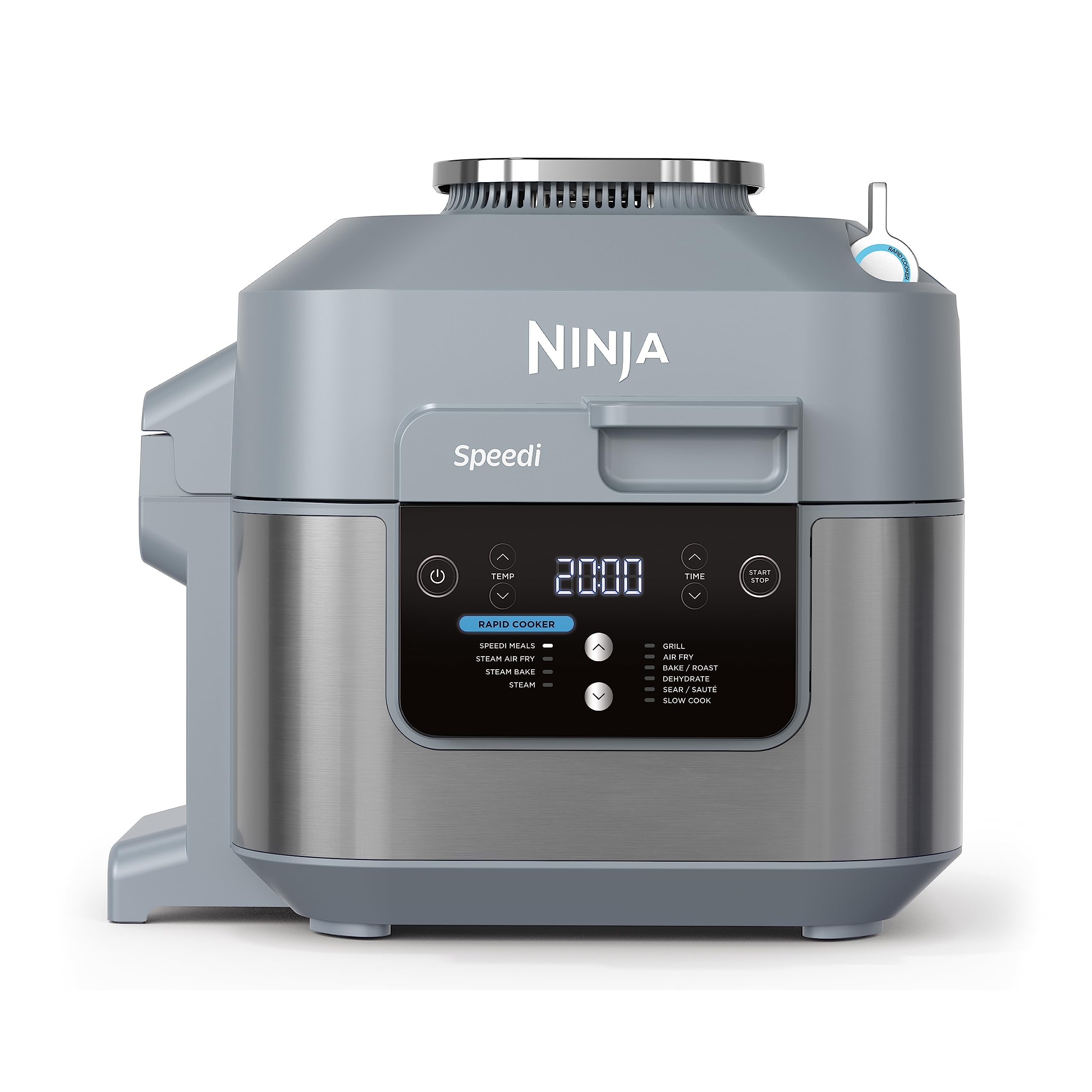 Ninja Speedi 10-en-1 Cuiseur rapide, Air Fryer, Friteuse à air et Multicuiseur, 5.7L, Repas pour 4 en 15 minutes, Vapeur, Gril, Cuire au four, Rôtir, Saisir, Mijoter et plus, Gris Sel de Mer, ON400EU