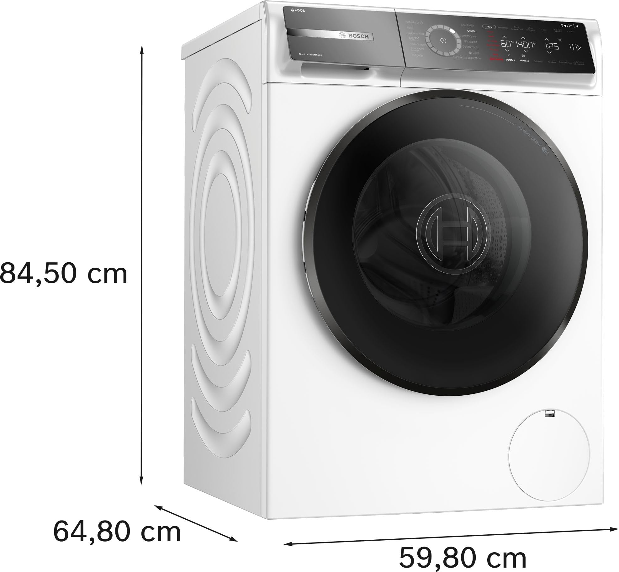 Bosch WGB244A2FR, Série 8, Lave-linge Pose-libre, 9 kg, 1400 trs/min, Blanc