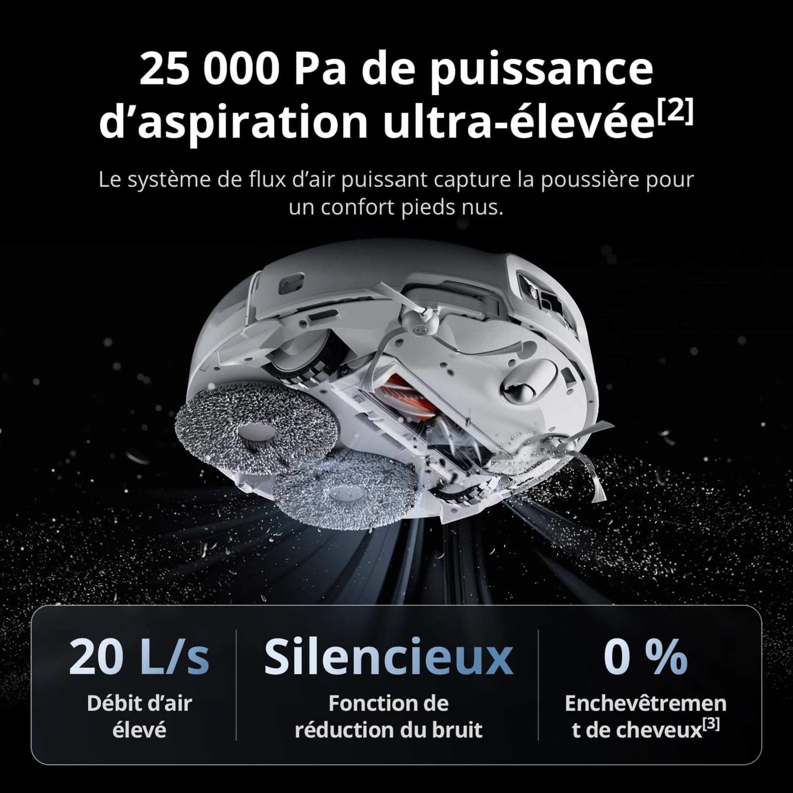 DJI ROMO P Robot Aspirateur Laveur au Design Transparent, Aspirateur Robot de 25 000 Pa, détection de Niveau Drone, 200 Jours sans Maintenance, Solutions de Nettoyage Personnalisables