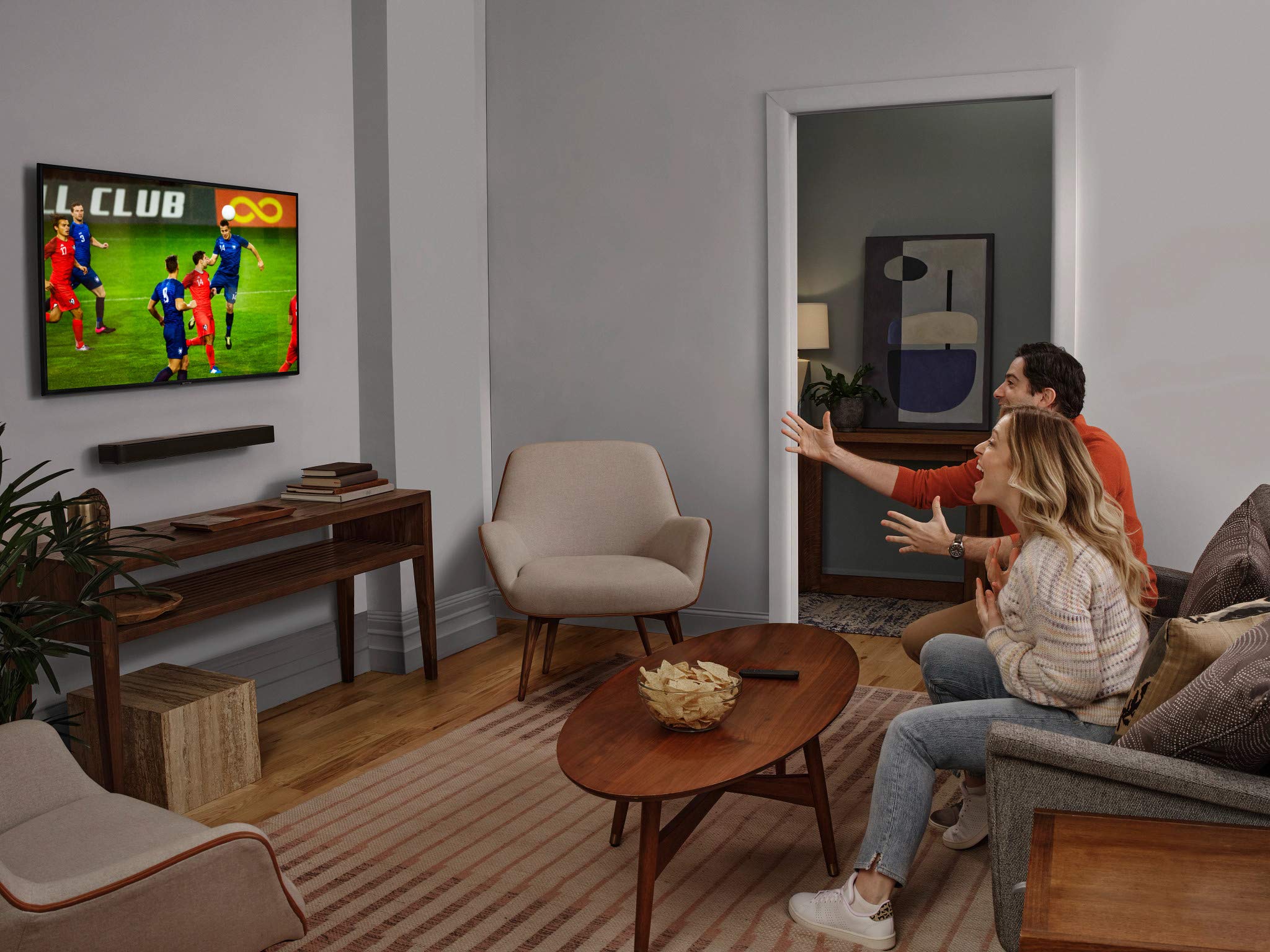 JBL Bar 5.0 MultiBeam barre de son télé - Connectée au Bluetooth - Dolby Atmos et son multicanal MultiBeam avec basses intenses sans caisson de basses séparé - Connexion Alexa & Chromecast