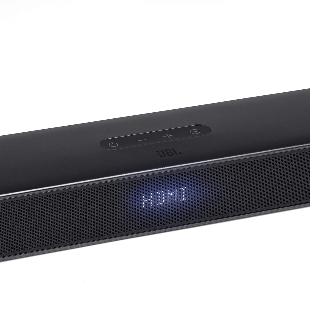 JBL 2.0 All-in-One – Barre de son compacte avec son JBL Surround – Connexion par arc HDMI ou câble optique – Bluetooth 4.2 – Couleur : Noir
