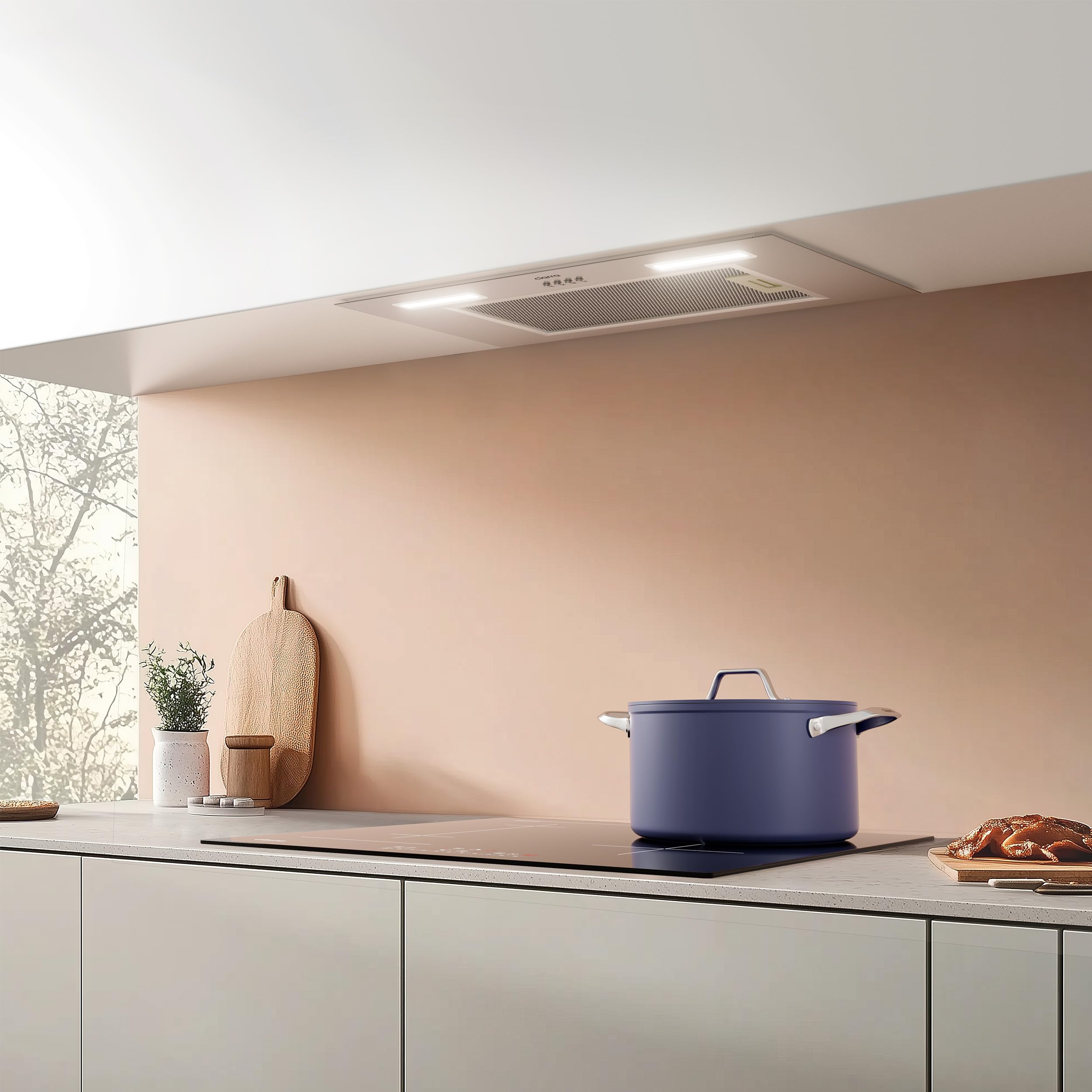Ciarra Hotte Aspirante Encastrée 60cm A+++, 650 m³/h, 3 Vitesses, Mode Recyclage ou Évacuation, Filtre à Charbon Inclus, LED Éclairage, Inox – CBCS6926A