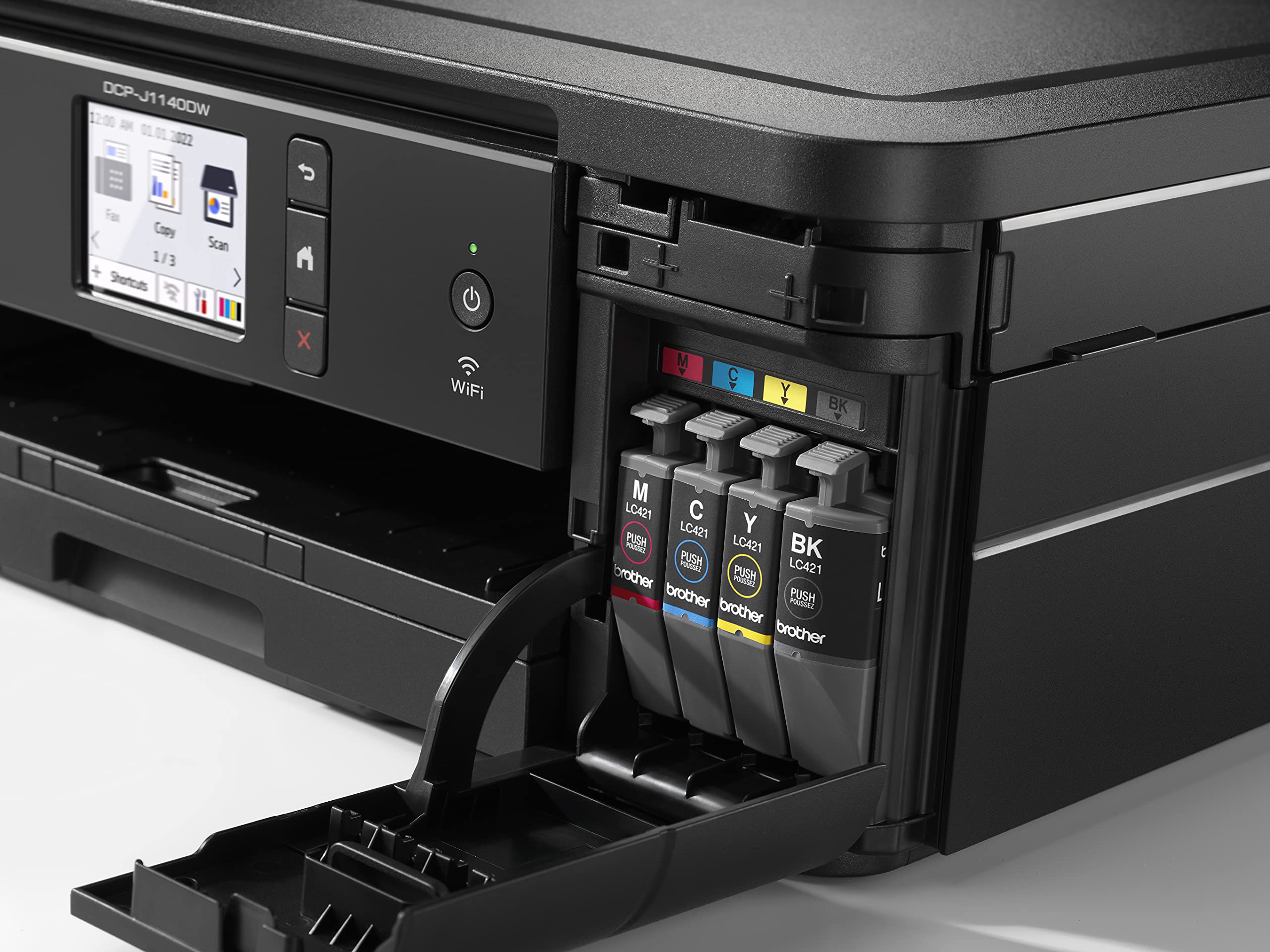 Brother DCP-J1140DW | Multifonction 3-en-1 Jet d'Encre Couleur | A4 | Wi-FI | Mini Essential, Noir, Entrée de gamme