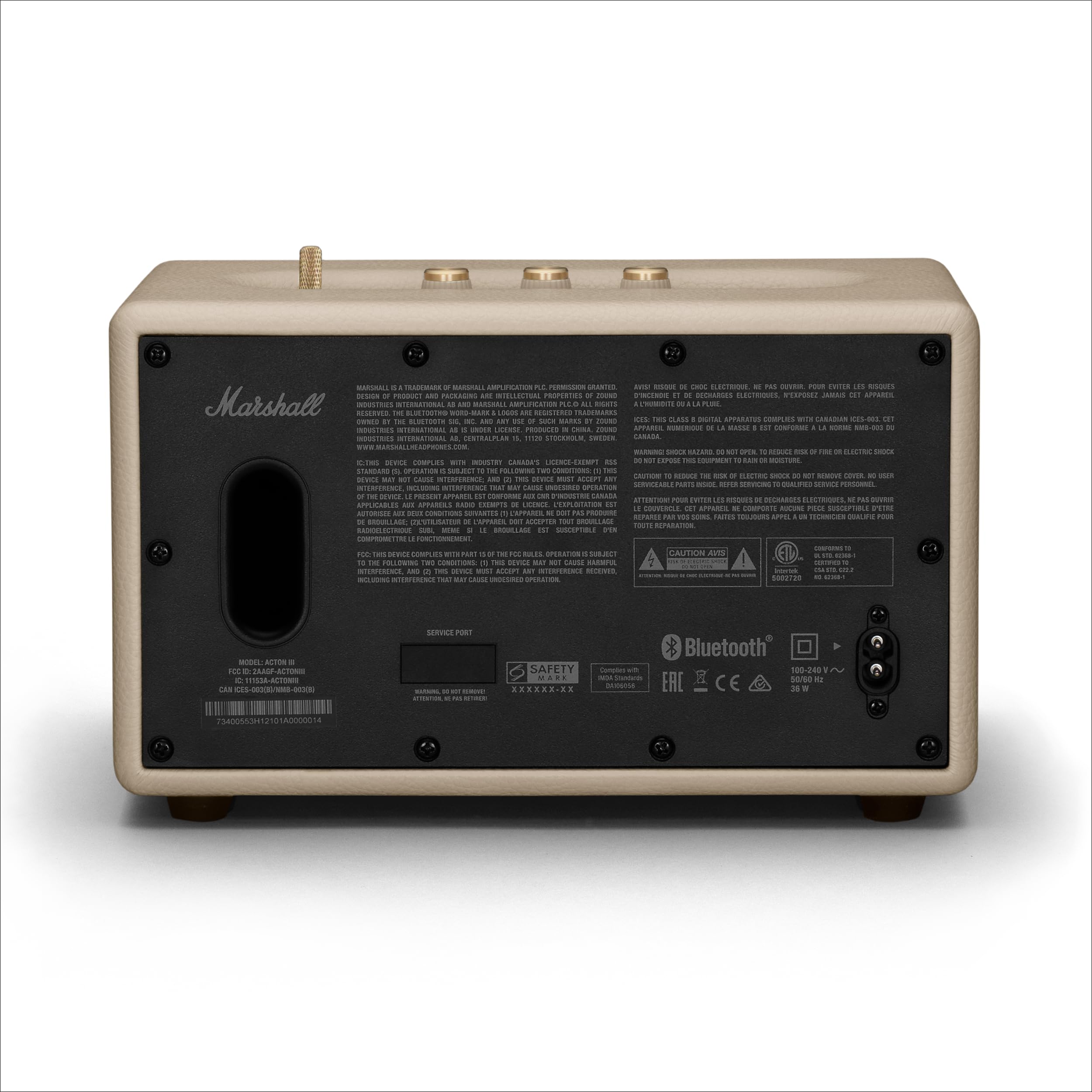 Marshall Acton III Enceinte Bluetooth sans Fil - Crème