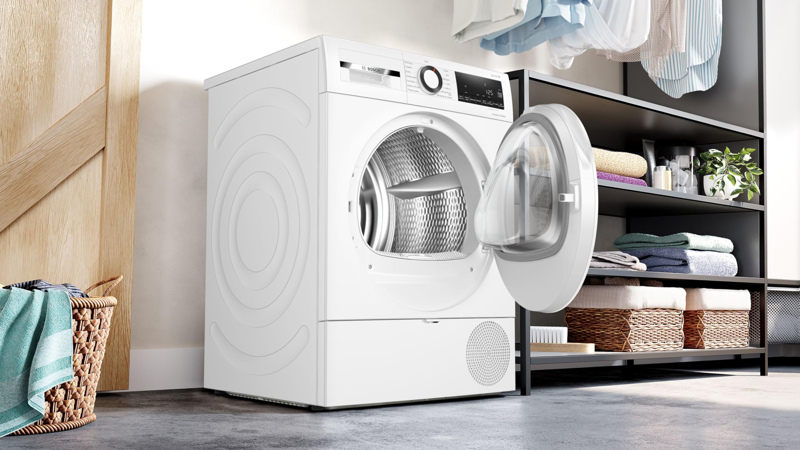 BSH Electroménager WQG1420DFR, Série 6, Sèche linge, Pompe à chaleur, 9 kg, Blanc