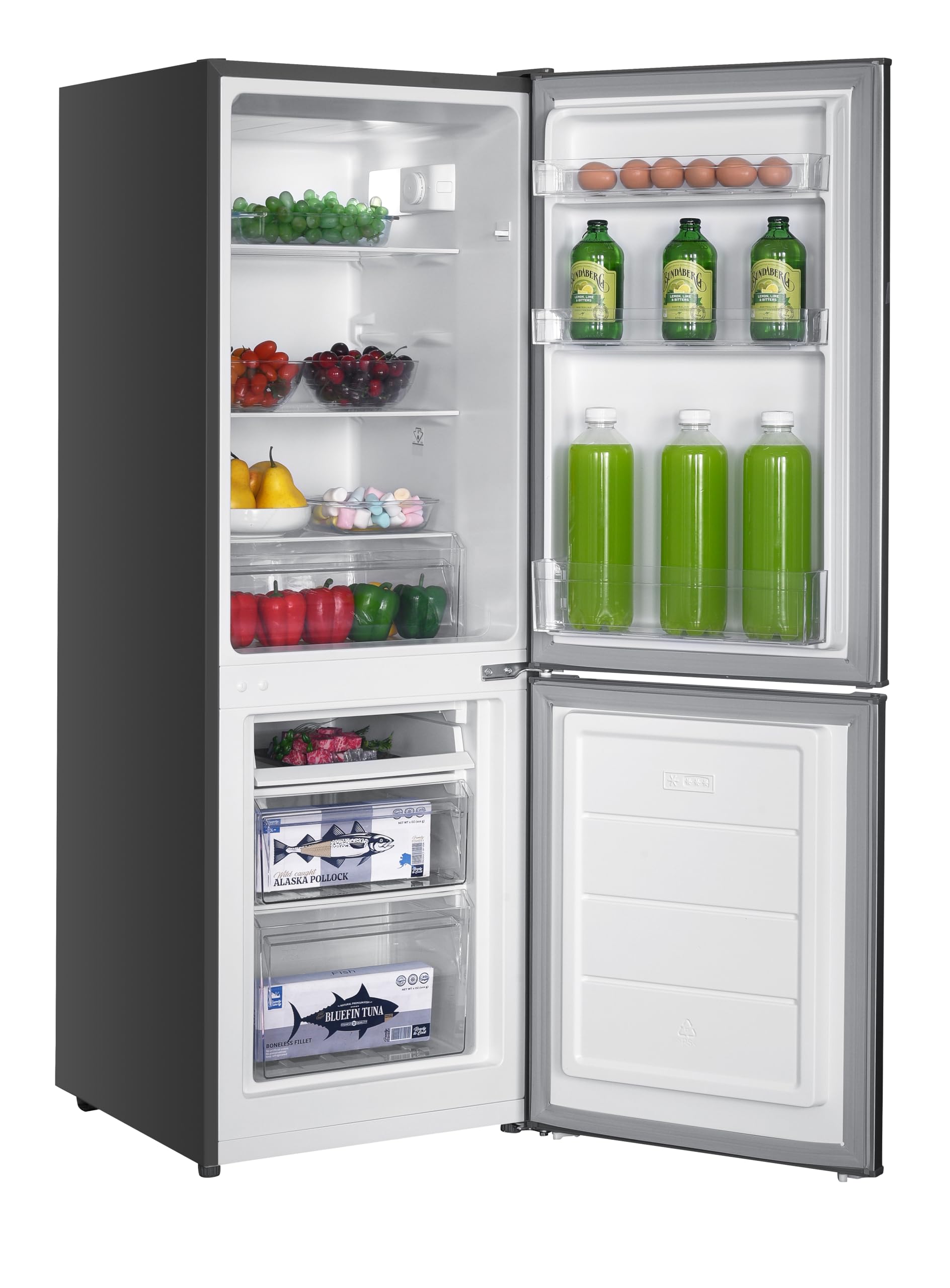 GEDTECH Réfrigérateur combiné congélateur bas 173L GCB173SL - Silver - Hauteur 143cm