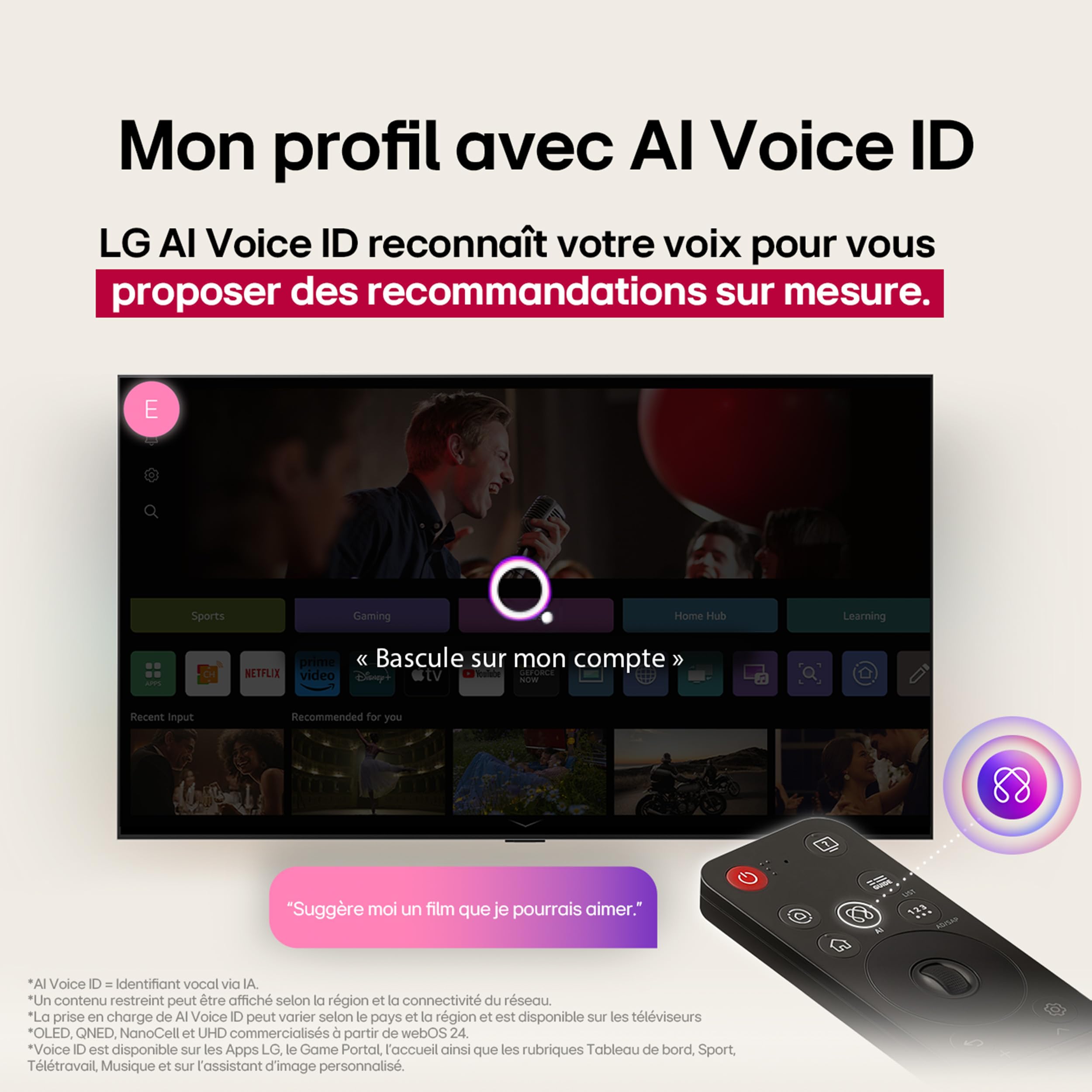 LG TV QNED AI 2025 | 43QNED8E | 43'' (108cm) | 4K UHD | HDR10 | webOS 25 | Télécommade AI Magic Remote | Alexa, Google Assistant | Netflix Disney+ CANAL+ Prime Video | AirPlay 2 | Luminosité éclatante